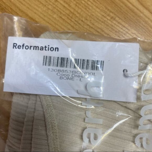 NWT‎ Reformation Coco Dress in Bone Women Size Large - Picture 7 of 8
